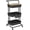 Black, variant on 3 Tier Rolling Utility Cart with Cover Top Board, Movable Kitchen Storage Cart Trolley with Lockable Wheels, Cups, Hooks for Kitchen Bathroom  Office Art Craft Storage and Organization(White)