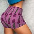 thumbnail image 3 of KLL Tulips Flowers Pattern Workout Shorts for Women Scrunch Short Gym Yoga Running Sport Active Exercise Fitness Shorts, 3 of 8