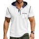 thumbnail image 1 of Ceisia Men's Slim Fit Contrast Hooded Henley Short Sleeve Shirt with Chest Pocket Gifts, 1 of 6