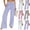 #01 Blue, variant on Womens Vertical Striped Palazzo Pants Smocked High Waist Wide Leg Casual Trousers Summer Beach Vacation Bottoms with Pockets ,L,#01 Blue