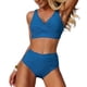 thumbnail image 4 of Tankini Moda Mujer Sin Mangas Sólido Bikini Traje de Baño Push-Up Acolchado Traje de Baño Blusa Pantalones Cuello en V Nudo Delantero Conjuntos de Dos Piezas Traje de Baño de Dos Piezas para Mujer Tra, 4 of 6