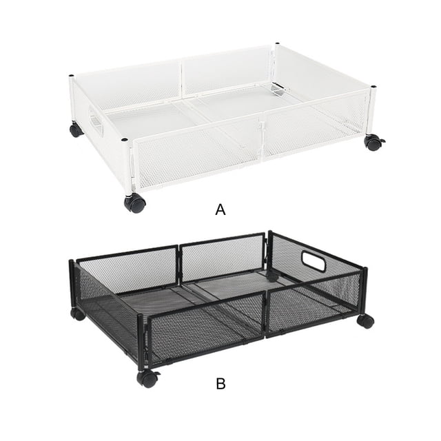 Baohd Space-Saving Foldable Under Bed Shoe Storage Organizer With Easy-to-Assemble Rust-Proof Convenient white 60*40.5*16cm