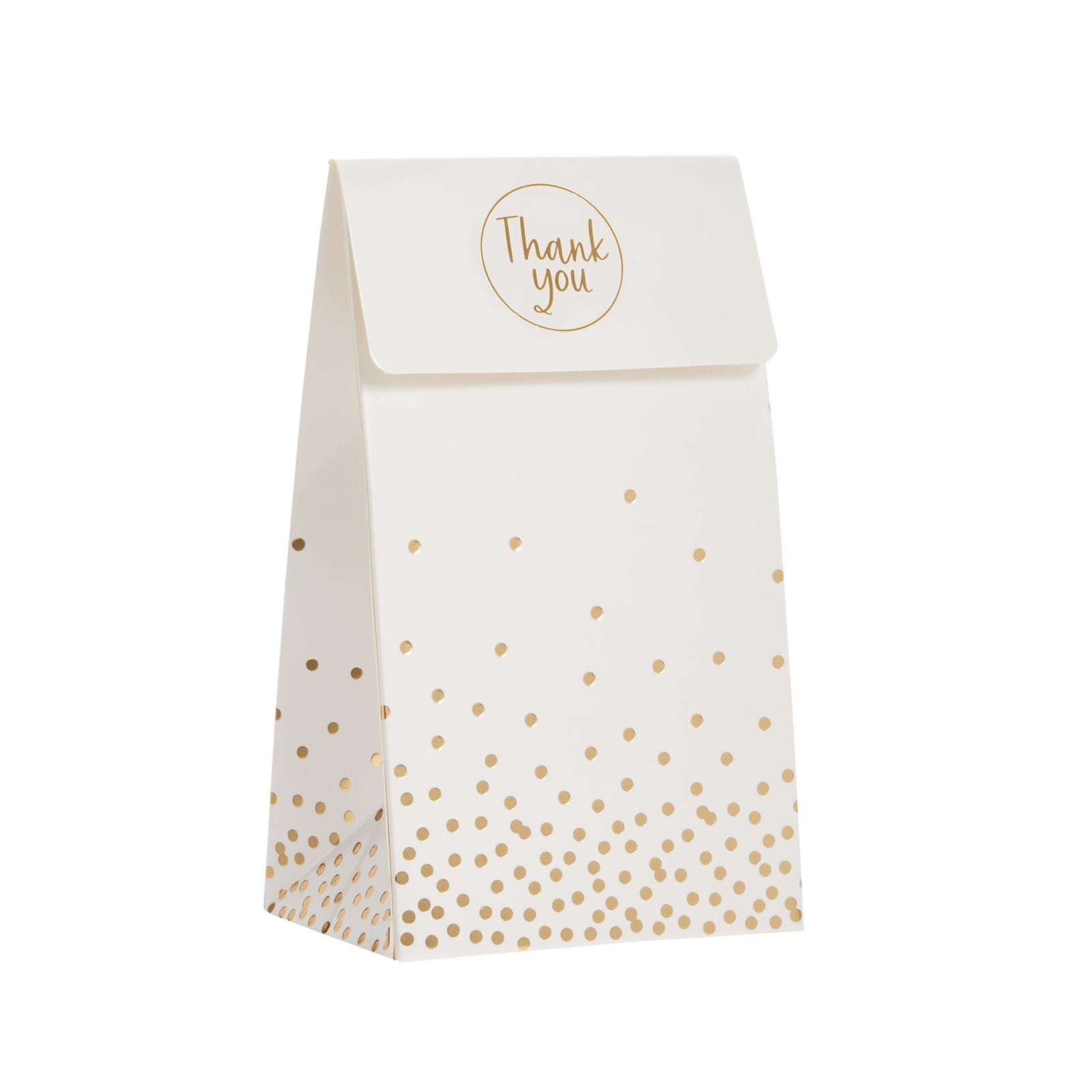 Thank You Favor Bags — White Confetti Box