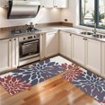 thumbnail image 3 of Kitchen Rugs Sets Of 2,Red and Blue Pioneer Flower Pattern Anti Fatigue Kitchen Mat Rugs Non Slip Washable,Decorative Kitchen Floor Mats for Kitchen,Sink,Laundry,17"X47", 3 of 5
