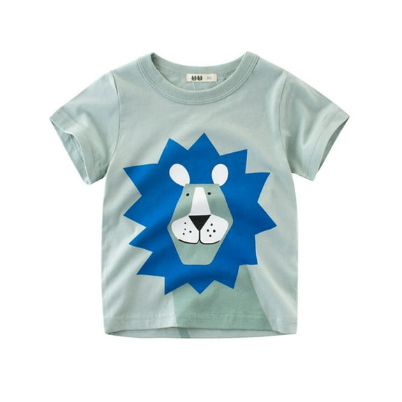 Chenyin Toddler Kids Boys Summer T-Shirts Baby Cartoon Graphic Short Sleeve Tees Boys Crewneck Cotton Tops for 1-9 Years