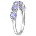 thumbnail image 3 of 1.50 Carat (Ctw) Tanzanite and White Topaz Semi-Eternity Ring Band in Sterling Silver for Women, 3 of 6