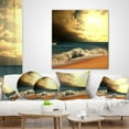 thumbnail image 4 of Designart Rushing Waves under Cloudy Sky - Seashore Throw Pillow - 16x16, 4 of 5