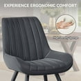 thumbnail image 3 of Fijinhom Modern Dining Chairs Set of 2, Comfortable Upholstered Kitchen Chairs with Thick Cushions, Fabric Side Chairs with Metal Legs for Dining Room or Kitchen,Dark Gray, 3 of 6