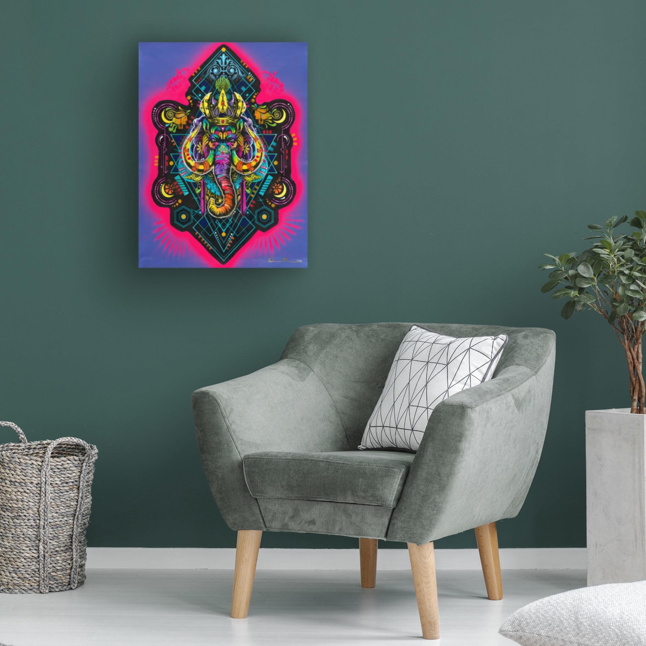 Canvas Wall Art - Dean Russo 'King Elephant' Wall Art for Living Room, Bedroom, or Office Décor by Trademark Fine Art - 18 x 24 Inches