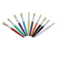 thumbnail image 4 of Pinceles de pintura planos, portalápices de plástico de colores, Material de cerdas, fácil limpieza, interfaz de tubo de aluminio, pinceles artísticos, 10 Uds., 4 of 8