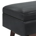 thumbnail image 4 of Simpli Home Owen 48" Faux Leather Rectangular Storage Ottoman in Midnight Black, 4 of 10