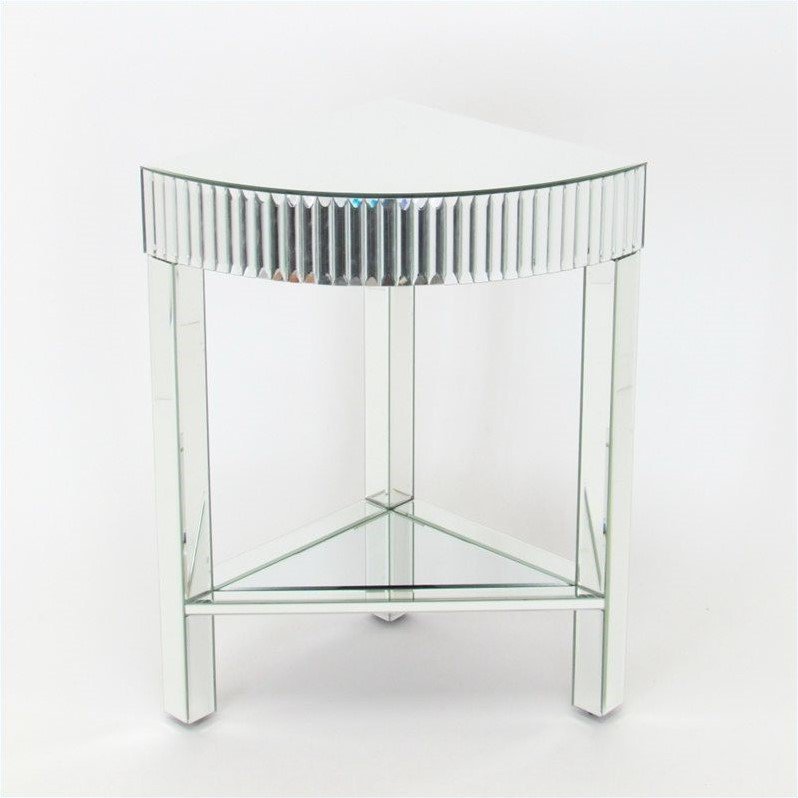 Wayborn Pine Wood Beveled Mirror Corner Table