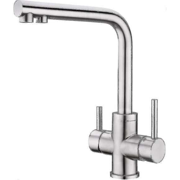 3 Way Kitchen Faucet, 360 Rotatable Kitchen Faucet, 3 In 1 Water Filter Mixer, Stainless Steel Sink Faucet, Drinking Water Faucet With 2 Lev