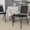 Black Vinyl/Silver Vein Frame, variant on Emma + Oliver Square Back Banquet Stack Chair in Dark Gray Fabric - Wedding Party Event Chair