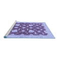 thumbnail image 2 of Ahgly Company Machine Washable Indoor Round Abstract Blue Modern Area Rugs, 3' Round, 2 of 4