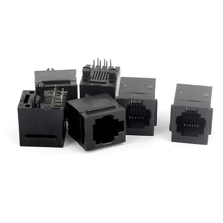 - 6pcs RJ11 Modular Plug Jack 6P6C PCB Socket Mount Handset Connectors