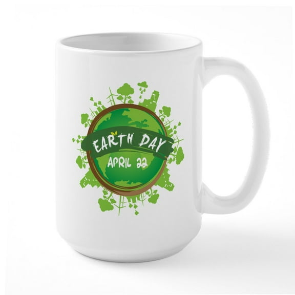 CafePress - Earth Day April 22 Mugs - 15 oz Ceramic Large White Novelty Mug
