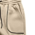 thumbnail image 7 of Men's Tapered Leg Sweatpants Cotton Fleece Fall Winter Sports Athletic Joggers Trousers Solid Color Sweat Pants (3XL, Khaki), 7 of 7