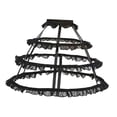thumbnail image 3 of Falda de 3 aros con enagua y cinturilla elástica, falda interior corta para fiesta temática de graduación Negro, 3 of 8