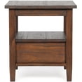 thumbnail image 3 of Warm Shaker 20" W SOLID WOOD Rectangle End Table in Distressed Charcoal Brown, 3 of 8