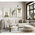 thumbnail image 4 of 3 Pcs Sage Green Boho Canvas Wall Art Mid-Century Modern Neutral Minimalist Abstract Bohemia Plant Geometric Line Pictures Wall Decor Poster Print Artwork for Living Room Bedroom Decoration, 4 of 7