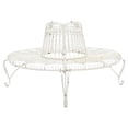thumbnail image 3 of SAFAVIEH Ally Darling Outdoor Patio Wrought Iron Tree Bench, Antique White, 3 of 9