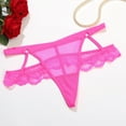 thumbnail image 2 of Admvng Women's Thong Panties Ruffled Scalloped Floral Lace Trim Underwear, 2 of 4