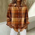 thumbnail image 4 of Horkkom Button Up Shirt Women Long Sleeve Christmas Plaid Shirts Casual Loose Flannel Shirt M, 4 of 9