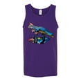 thumbnail image 2 of Trippy California Rainbow Neon Wolf Mountain Silhouette | Mens Animal Lover Graphic Tank Top, Purple, 3XL, 2 of 4