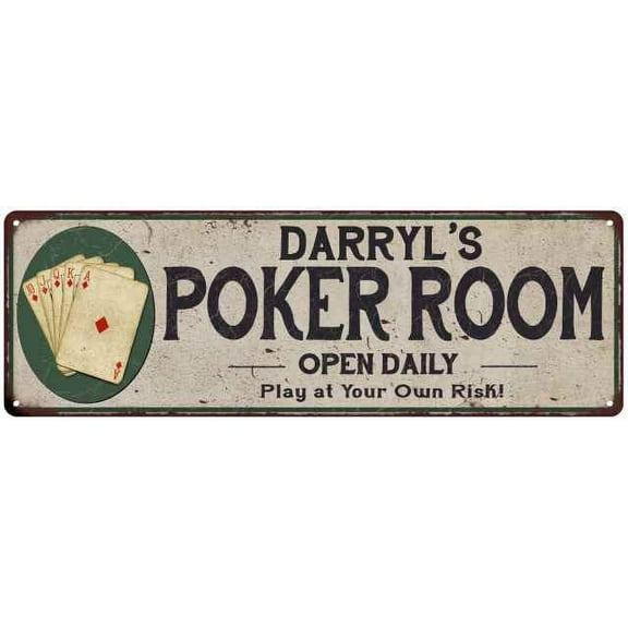 Darryl's Poker Room Gift 6x18 Metal Sign Game Decor 206180048113
