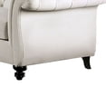 thumbnail image 3 of Benjara BM299714 Div 68 in. Chesterfield Loveseat, 2 Pillows, Camelback Seat - White & Black, Brown, 3 of 5