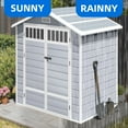 thumbnail image 5 of Dextrus 6x4.4 FT Outdoor Storage Shed with Floor and Window, Large Storage Shed with Lockable Door, and Vents, Light Gray, 5 of 9