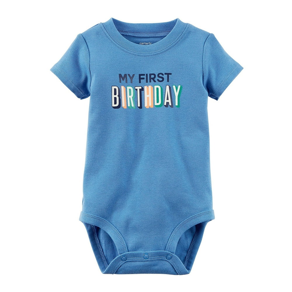 Carter's Carter's Baby Boys' First Birthday Bodysuit Onesie Blue