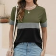 thumbnail image 6 of Runfenguu Womens Plus Size T Shirts Crew Neck Color Stripe Shirts Short Sleeve Top Casual Summer Tshirts Loose Fits Tee, 6 of 7
