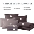 thumbnail image 2 of Amberspace 7-piece Bed in a Bag Comforter Set with Sheets,Deep Purple,Full, 2 of 7