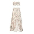 thumbnail image 5 of Babysbule Women Skirts Fashion Women Summer Ruffle Froral Print Casual Strapless Top+ Skirt Set, 5 of 9