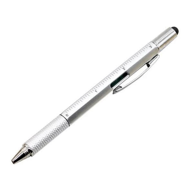 Xihbxyly Lápiz Óptico 6 En 1, Herramienta Multifuncional con Clip, Bolígrafo de Escritura Suave, Destornillador y Regla, Ideal para Oficina En Casa, Regalo Perfecto para Hombres, Diseño Portátil y Pr