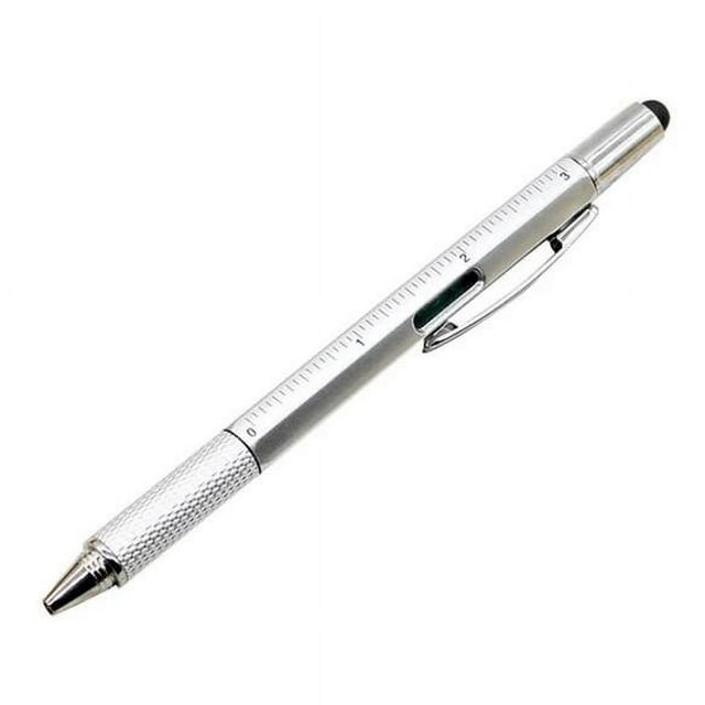 Fiudx Lápiz Óptico 6 En 1, Herramienta Multifuncional con Clip, Bolígrafo de Escritura Suave, Destornillador y Regla, Ideal para Oficina En Casa, Regalo Perfecto para Hombres, Diseño Portátil y Práct