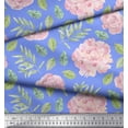 thumbnail image 2 of Soimoi Blue Viscose Chiffon Fabric Leaves & Flower Floral Print Fabric by the Yard 42 Inch Wide, 2 of 3