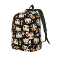 thumbnail image 2 of Balery Cat Skulls and Flowers Vintage Canvas Backpack for Men and Women - Large Capacity, Durable Travel Laptop Bag for School, Work, Hiking, and Outdoor Activities, 2 of 7