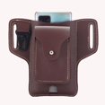 thumbnail image 4 of Fanny Waist Bag Men Leather Belt Bum Pack Phone Case Wallet (Light Brown), 4 of 7