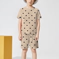 thumbnail image 6 of TOWED22 Infant Summer Clothes 2 Piece Sets Print Shirt Tee + Elastic Waist Shorts Casual Outfits Toddler Girl Clothing(Khaki,3-4 Y), 6 of 6