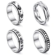 thumbnail image 4 of Anillos de boda y compromiso Qarigey Acero inoxidable 4 unids/set Tamaño 10, 4 of 6
