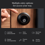 Level Lock Smart Lock - Touch Edition, Keyless Entry Using Touch, a Key Card and Smartphone. Bluetooth Enabled, Apple HomeKit Compatible - Matte Black