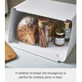 thumbnail image 5 of Yamazaki Home Bread Box with Cutting Board Lid, White, Steel + Bamboo, Lid, No Assembly, 5 of 7