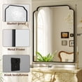 thumbnail image 4 of Easy4Home 40"x30" Arched Bathroom Mirror Decorative Wall Mounted Vanity Mirror, Black, 4 of 6