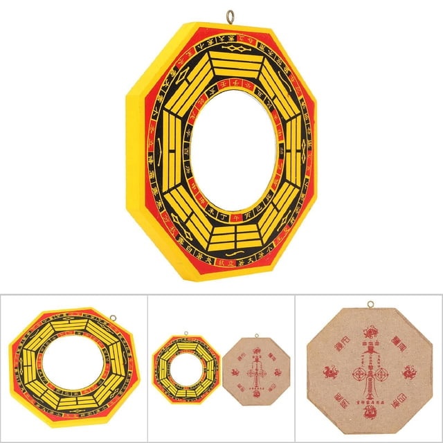 Espejo Tradicional Chino Feng Shui Bagua, Espejo Bagua De Madera, Espejo Bagua Cóncavo Convexo Chino Feng Shui De La Suerte Para El Hogar, Negocios, Protección De La