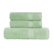 Vat Dyed Terry Cotton Towel, Set of 3, Mint Green