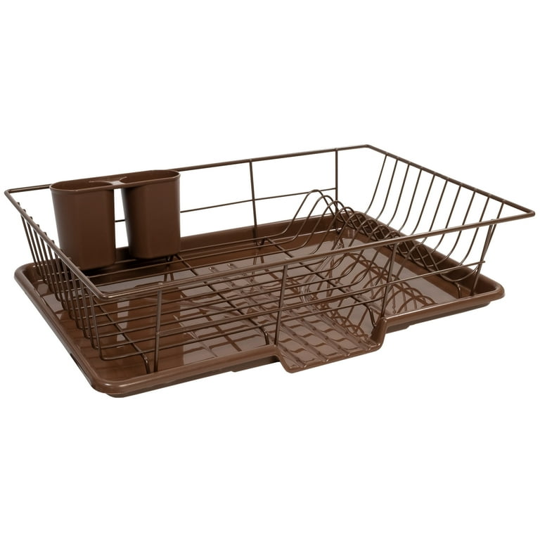 Sweet Home Collection 3 Piece Kitchen Sink Dish Drainer Set Bronze Walmart