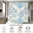 thumbnail image 6 of Nautical Coastal Shower Curtain Blue Ocean Beach Shower Curtain for Bathroom Starfish Seashell Coral Ocean Themed Home Decor Fabric Washable Waterproof with 12 Hooks 72x72 in, 6 of 6